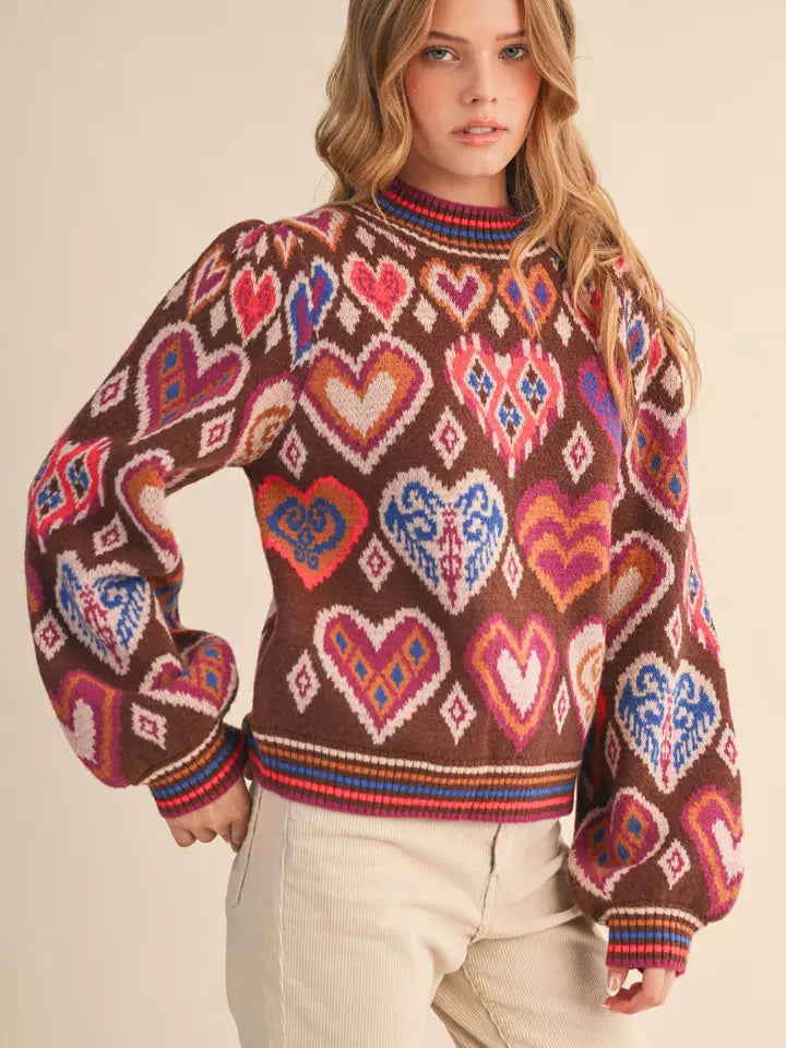 Heart Pattern Pull Over
