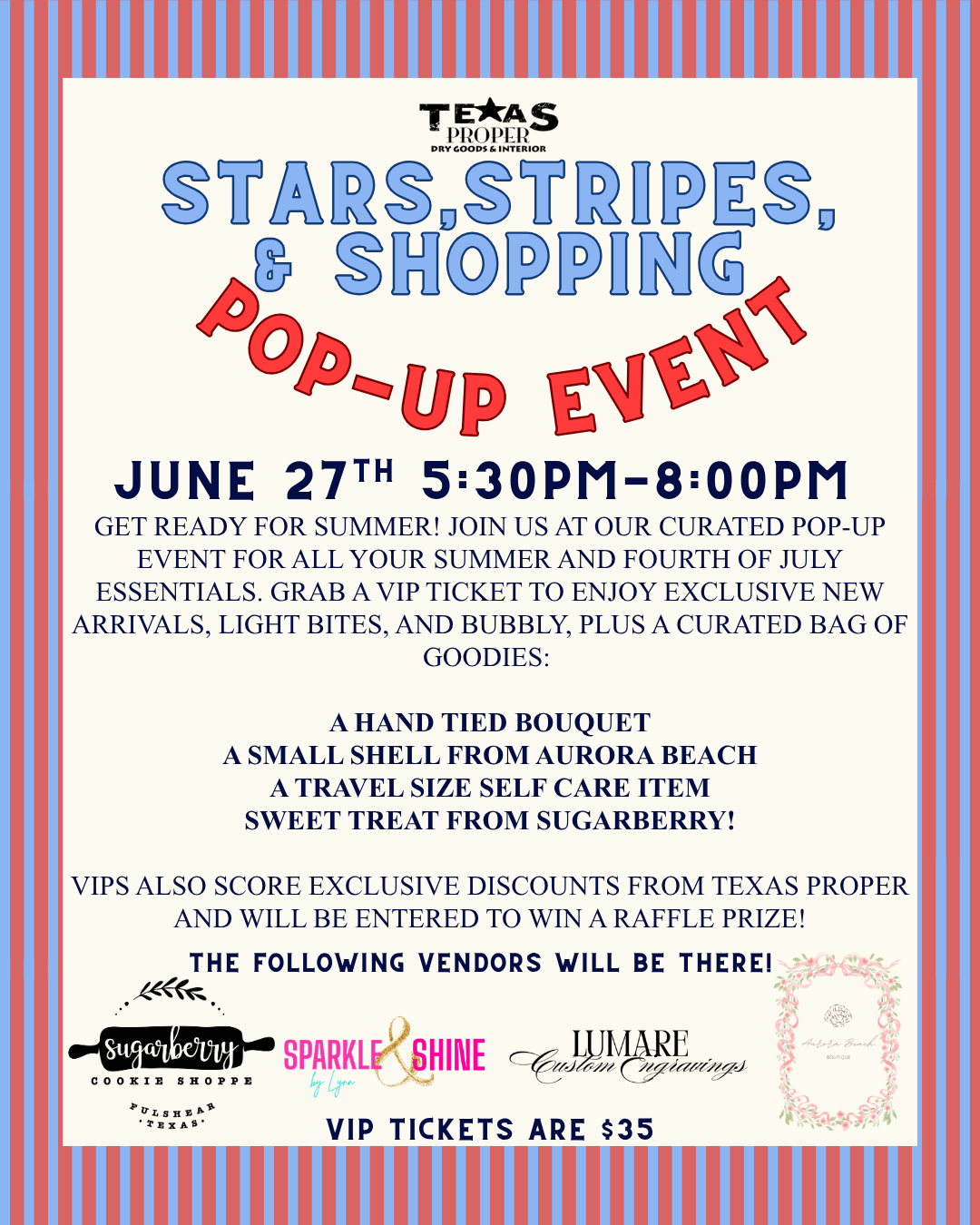 VIP Stars, Stripes, & Shopping ticket