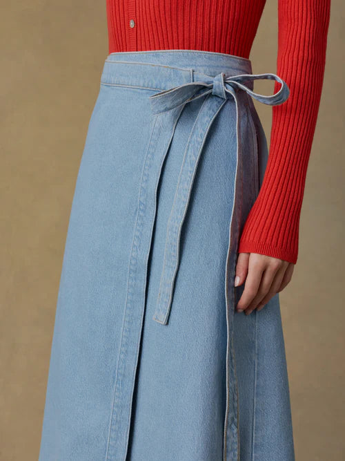 SOLSTICE DENIM WRAP SKIRT