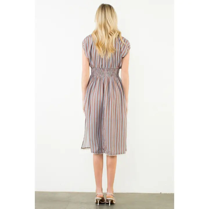 Short Sleeve Striped Dress