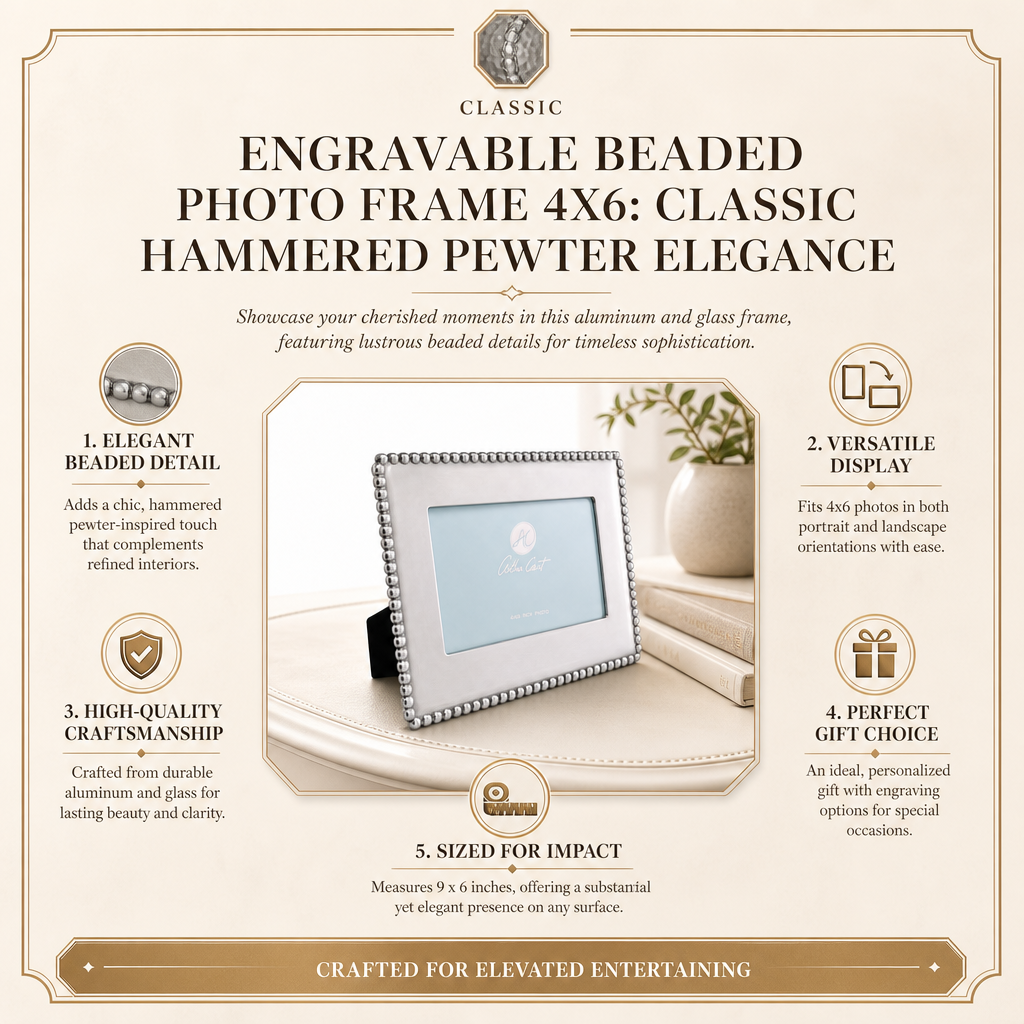 Engravable Beaded Photo Frame 4x6