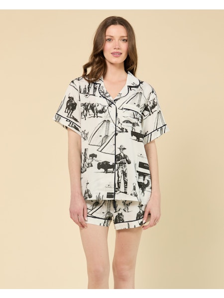 Marfa Toile Pajama Shorts Set