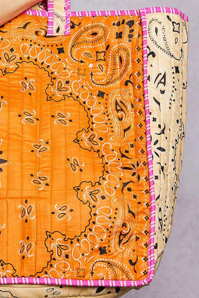 Love Bandana Quilted Tote Bag