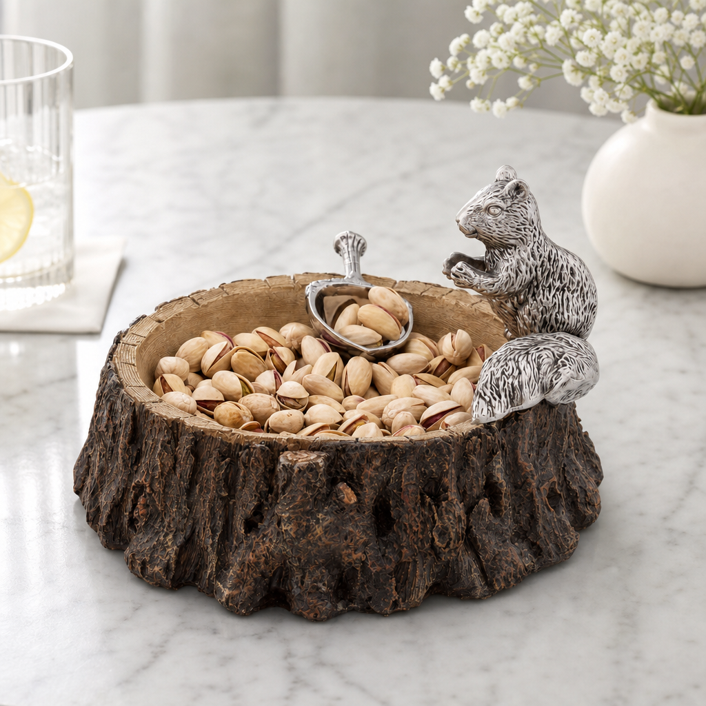 Standing Squirrel Nut Bowl