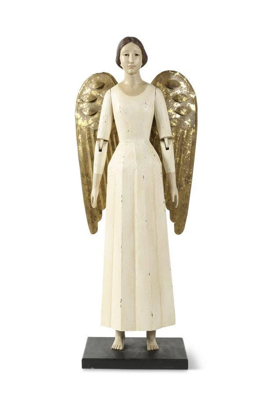 31 in. Cream Angel w/ Gold Tin Wings