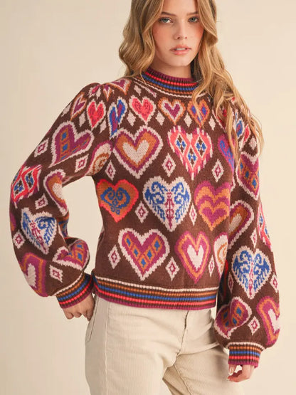 Heart Pattern Pull Over