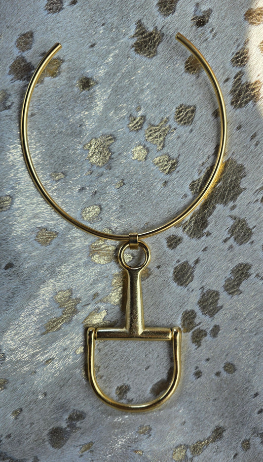 Gold Choker with Large Gold Bit
