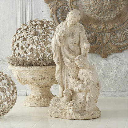 28 in. Resin Cream Nativity