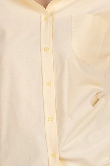 Poplin Back Slit Detail Button Up Shirt