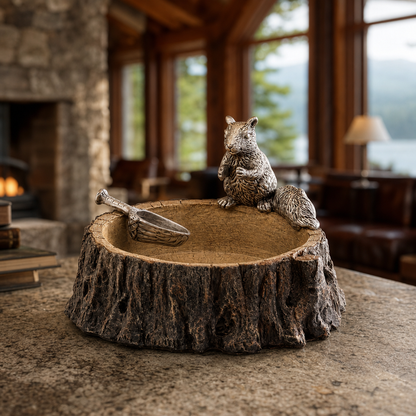 Standing Squirrel Nut Bowl