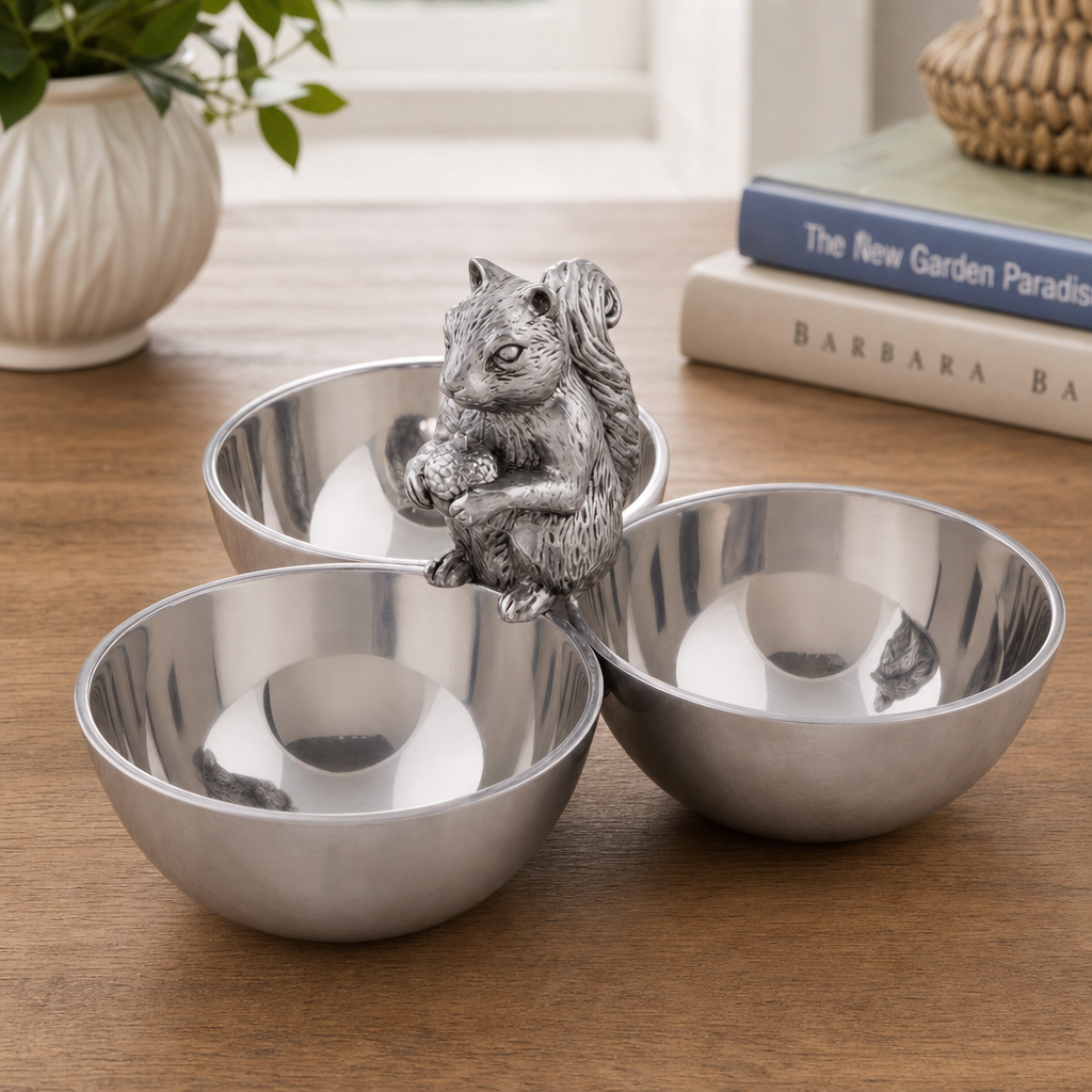 Squirrel 3 Nut Bowl