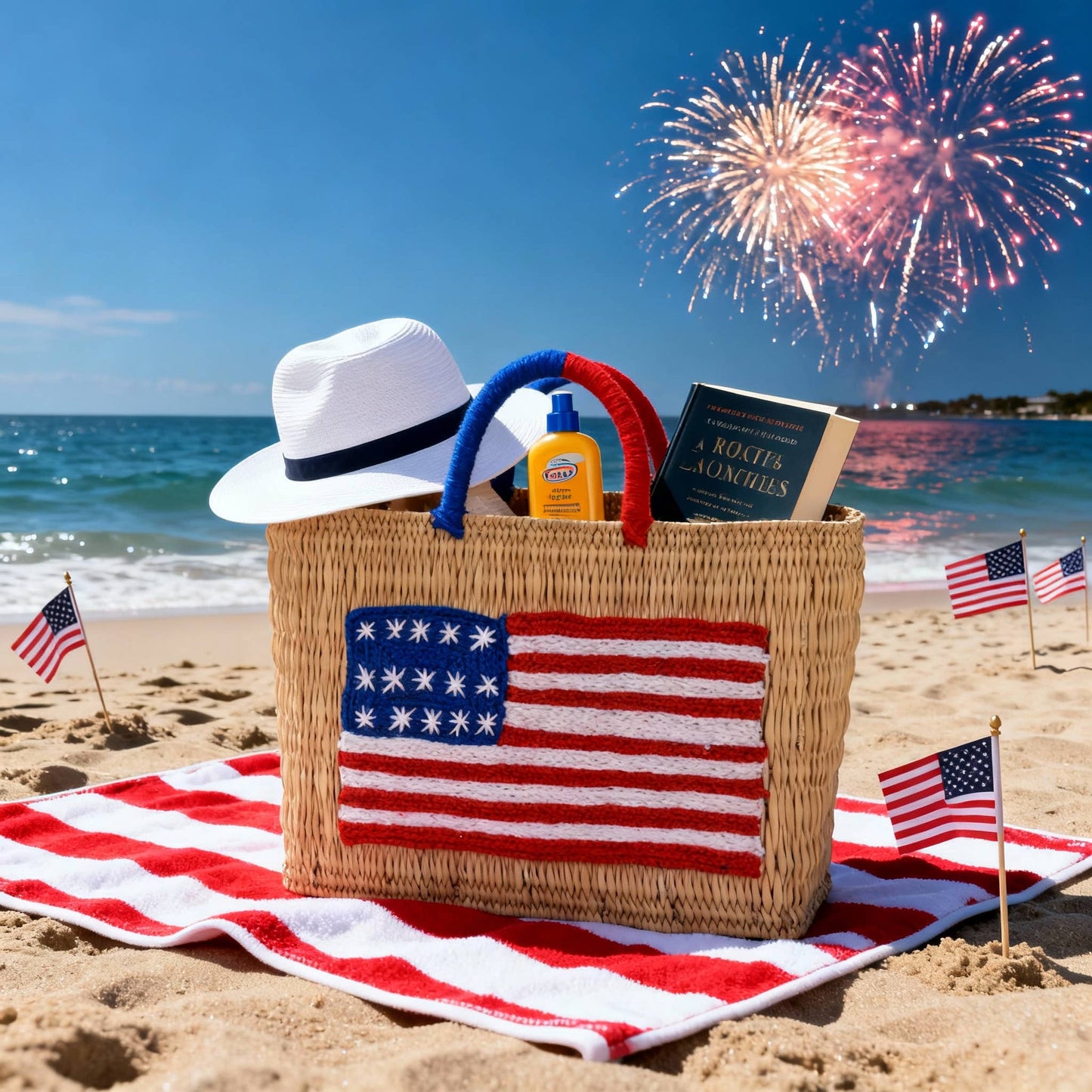 Handmade American Flag Tote – 4th of July Celebration