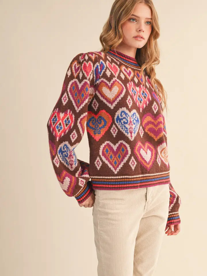 Heart Pattern Pull Over