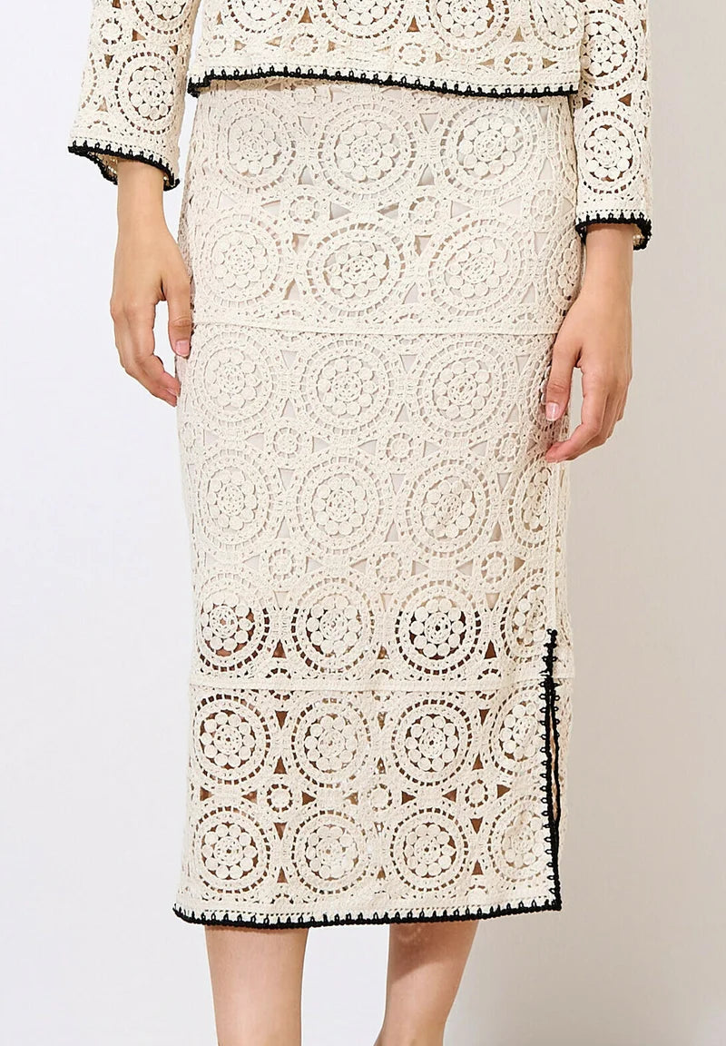CROCHET MIDI SKIRT