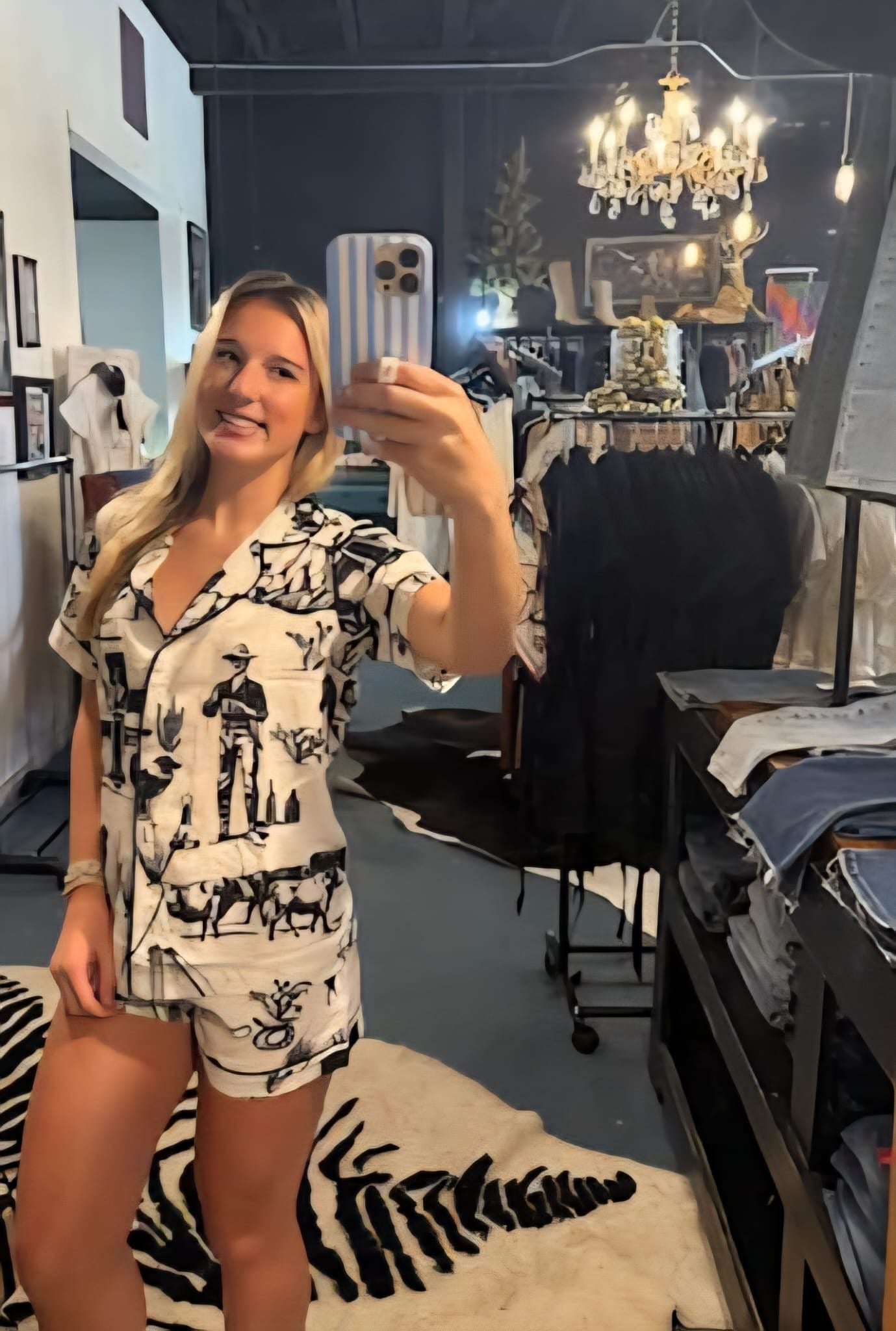 Texas Toile Pajama Shorts set