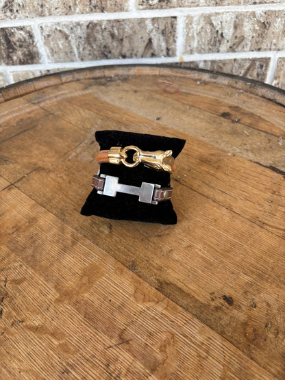 H LEATHER BRACELET