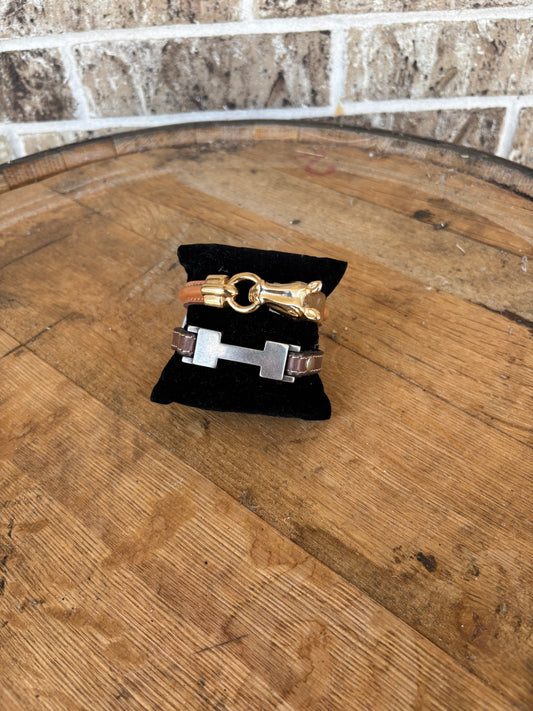 HORSE/LEATHER CUFF