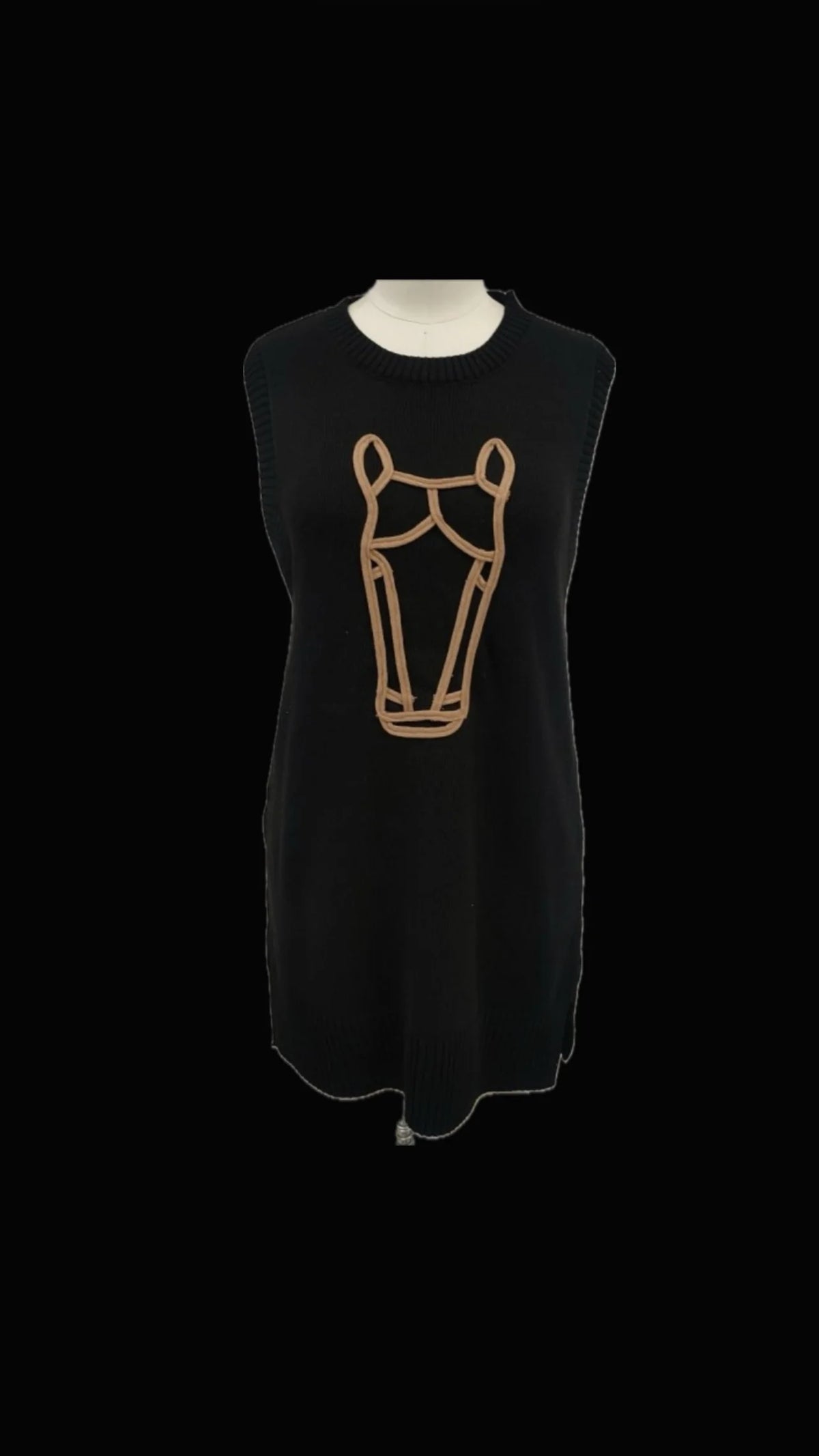 MOD Horse Sweater Dress in Black