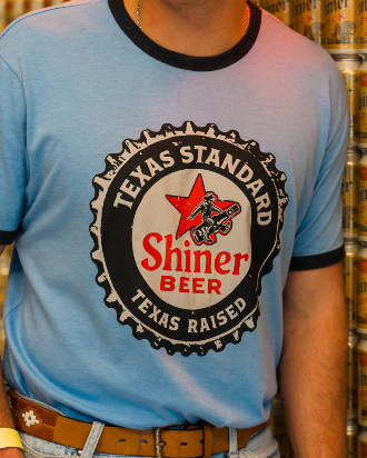 HERITAGE PRINTED RINGER TEE -SHINER BOTTLE CAP