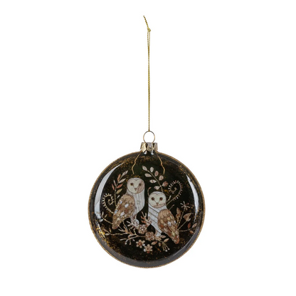 Snow Owl Disc Ornament
