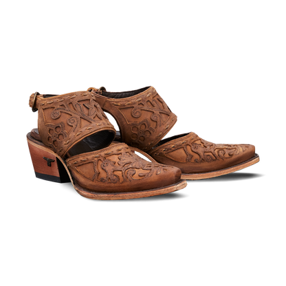 SLINGBACK MULE - BURNT CARAMEL
