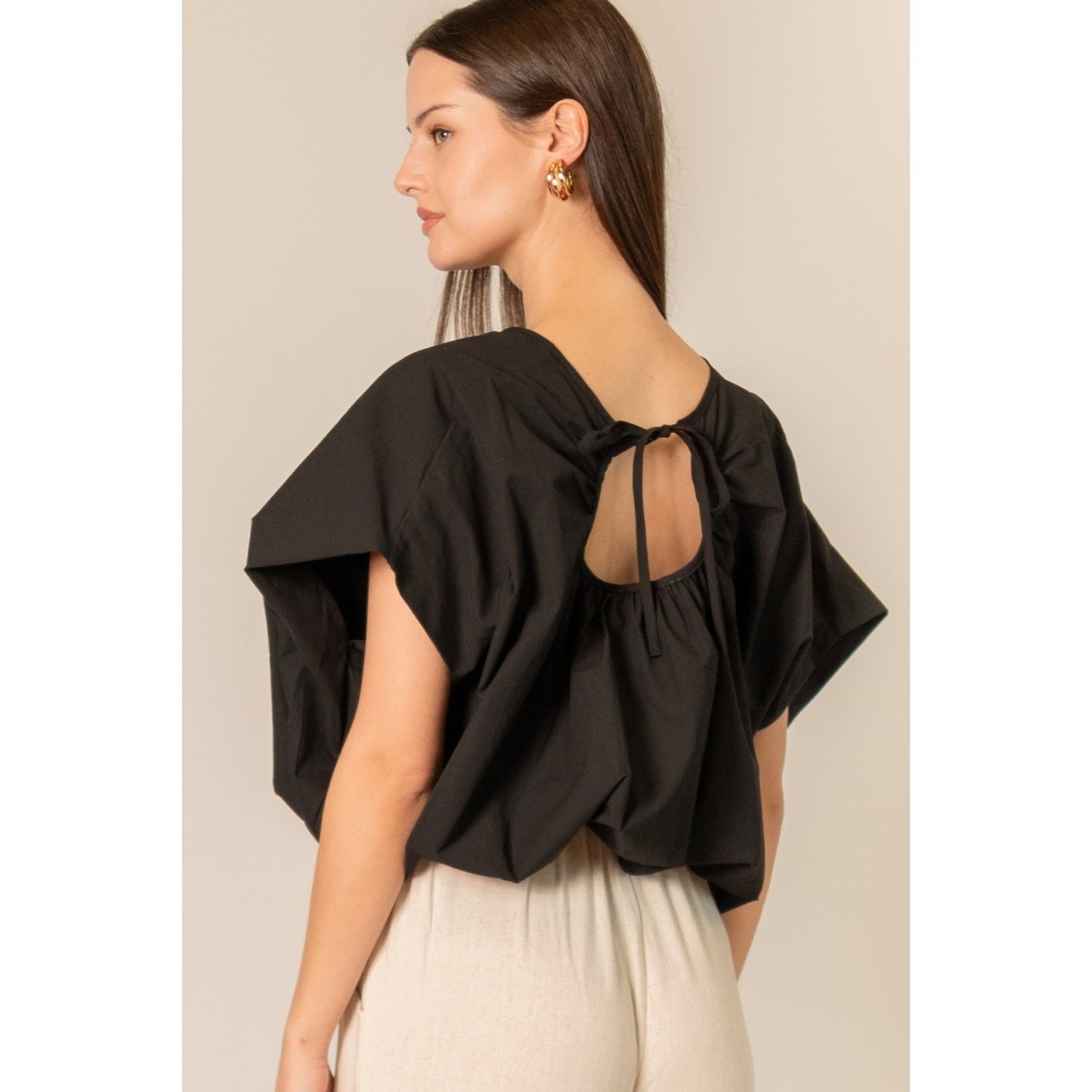 BILLOWY POPLIN TOP