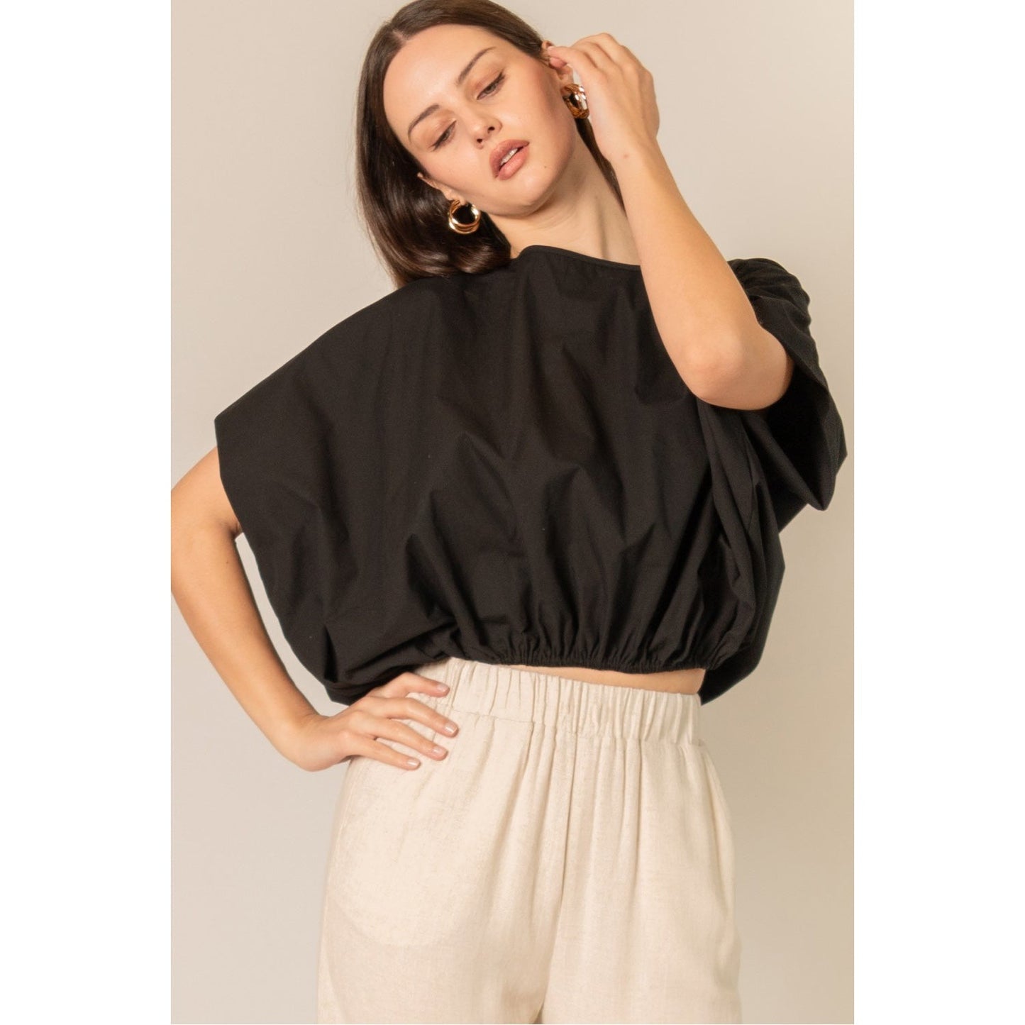 BILLOWY POPLIN TOP