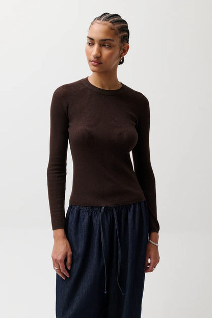 Mocha Juno Feather Weight Sweater