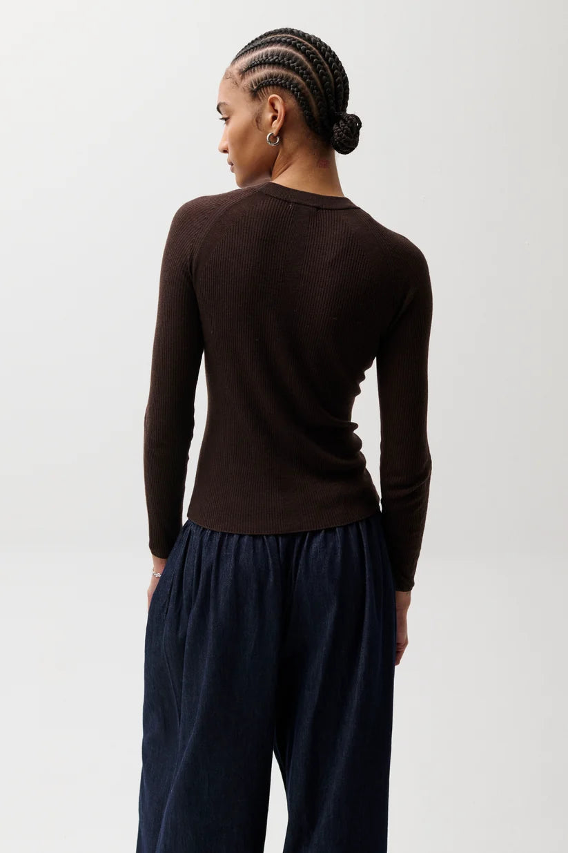 Mocha Juno Feather Weight Sweater