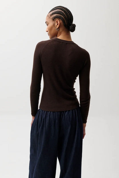 Mocha Juno Feather Weight Sweater
