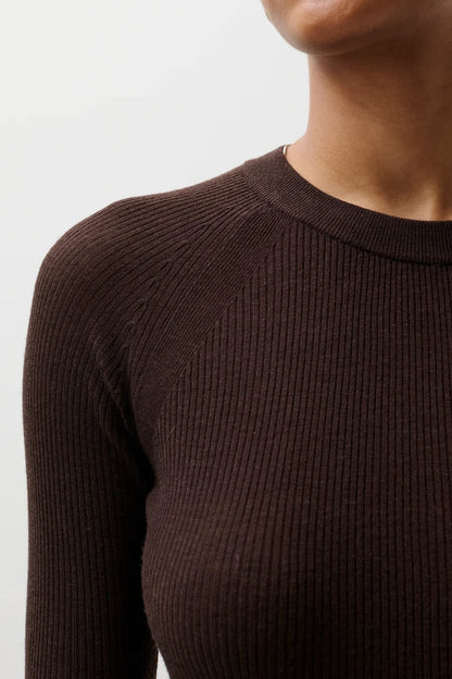 Mocha Juno Feather Weight Sweater