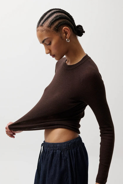 Mocha Juno Feather Weight Sweater