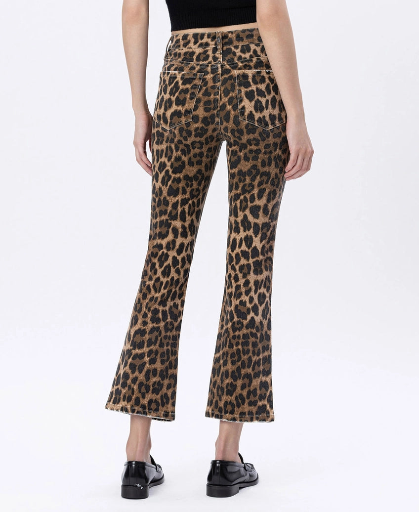 HIGH RISE KICK FLARE/LEOPARD PRINT