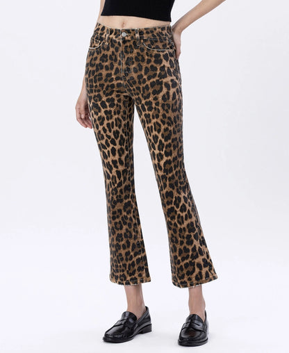 HIGH RISE KICK FLARE/LEOPARD PRINT