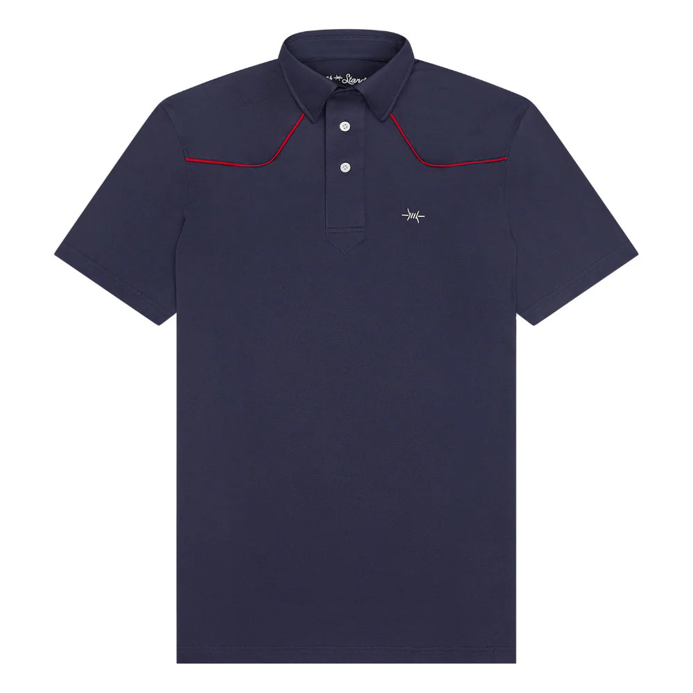 LARIAT WESTERN POLO - NAVY