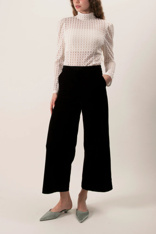 MC322P - VELVET WIDE LEG PANTS