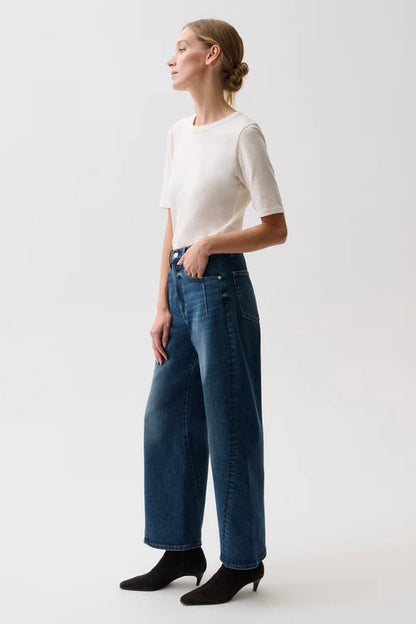 Kyra Ankle High Rise Bowed Wide Leg - Cosmic
