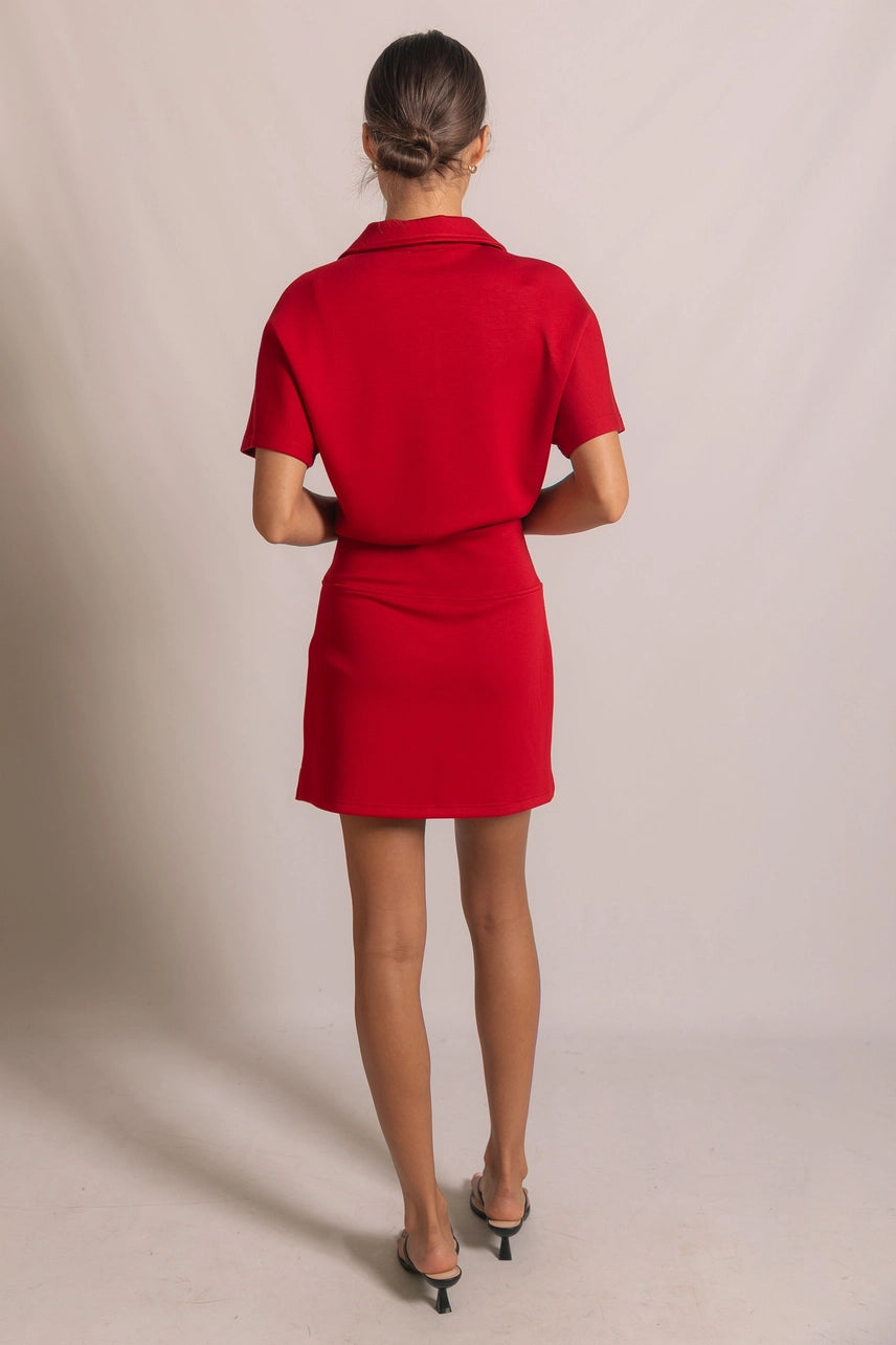 Cherry Red Butter Modal Skort