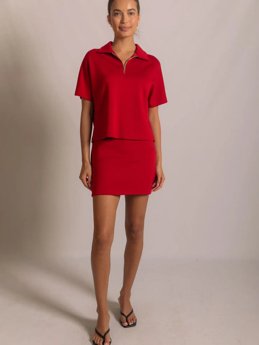 Cherry Red Butter Modal Skort