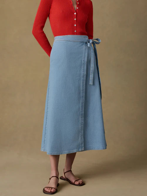 SOLSTICE DENIM WRAP SKIRT