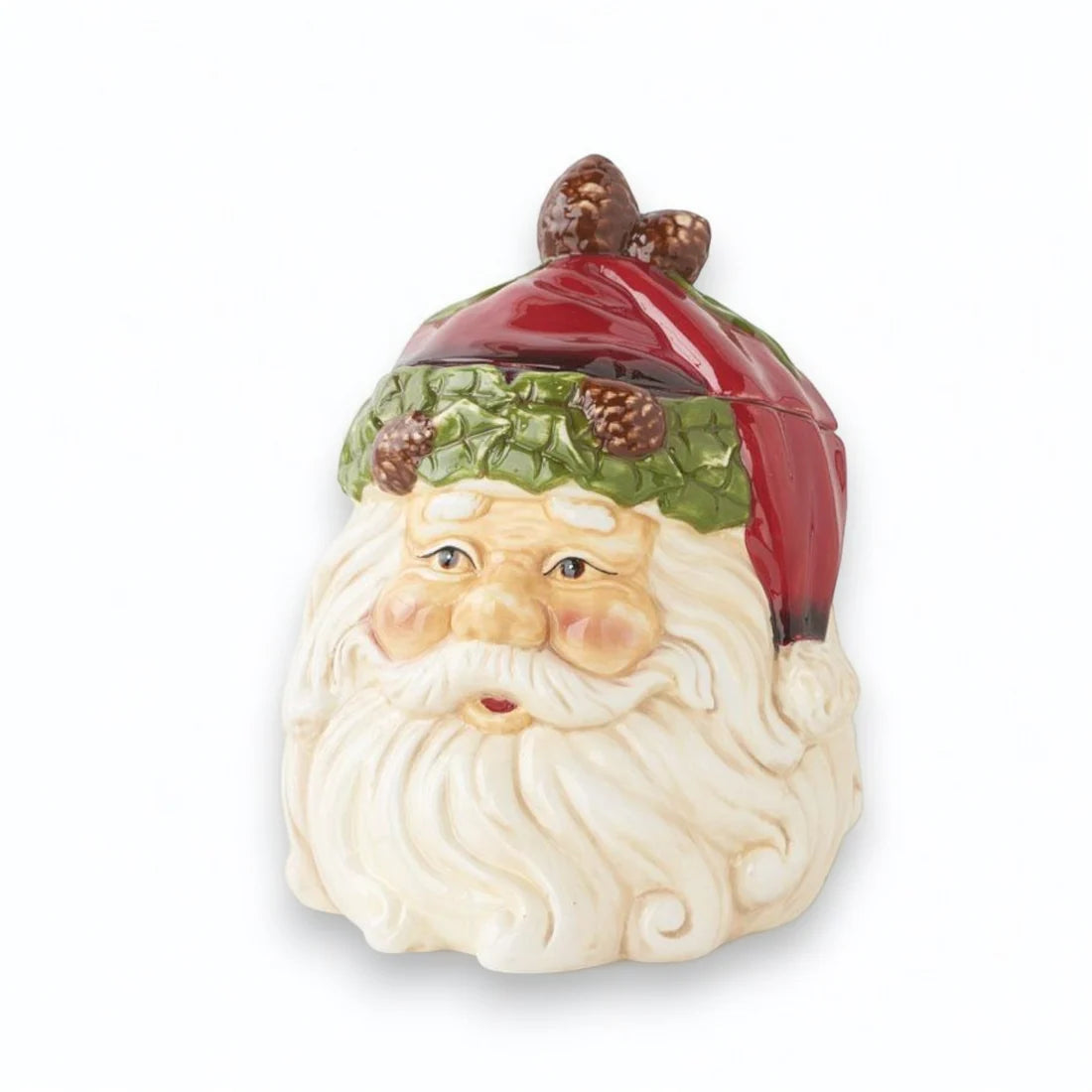 Santa Face Ceramic Cookie Jar