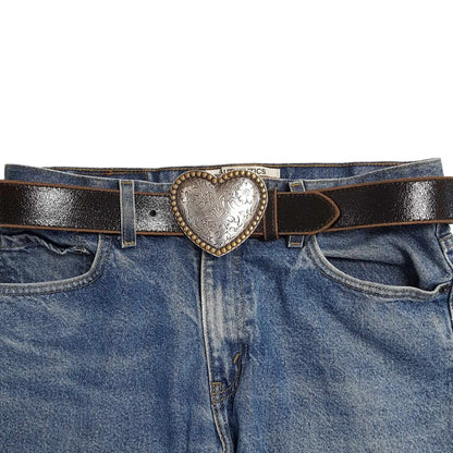 Western LEATHER Heart Buckle