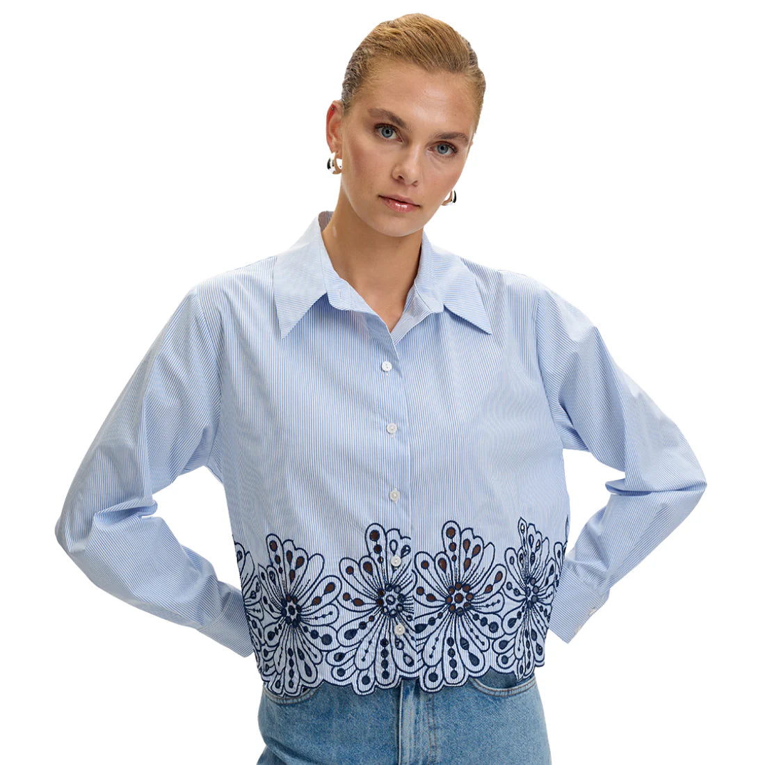 APOLLINA SHIRT - BLUE/WHITE