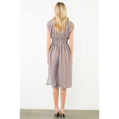 Short Sleeve Striped Dress