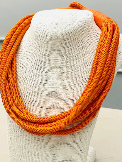 "original" slub 8-strand Necklace (orange)