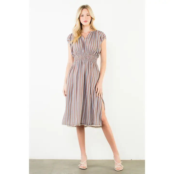 Short Sleeve Striped Dress