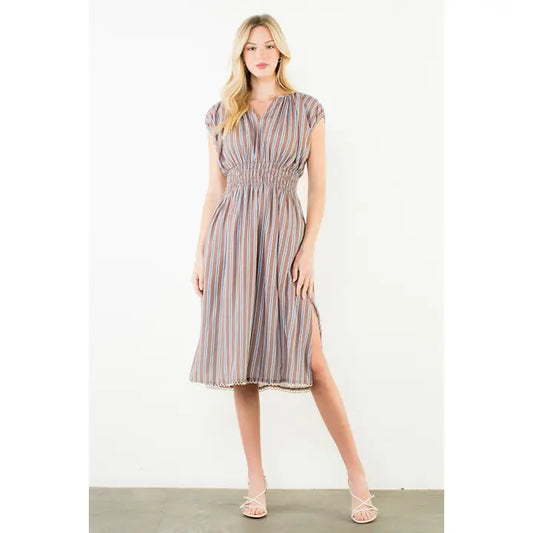 Short Sleeve Striped Dress