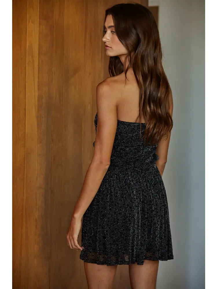 WOVEN LUREX STAR MINI DRESS