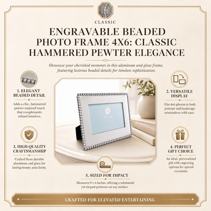 Engravable Beaded Photo Frame 4x6