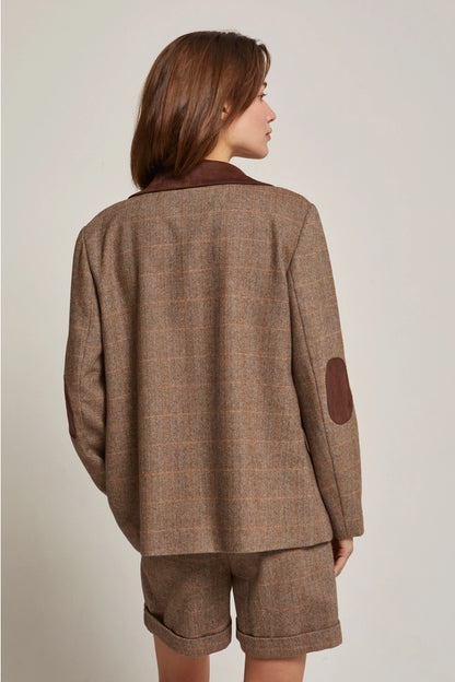 CJ9574 piper herringbone blazer BROWN